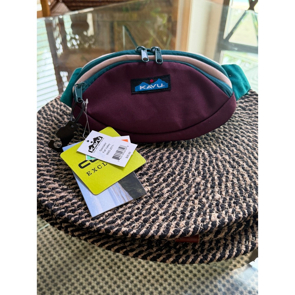 KAVU Spectator Belt Bag Fall Valley Colorblock H2O Resistant Hip Pack NEW